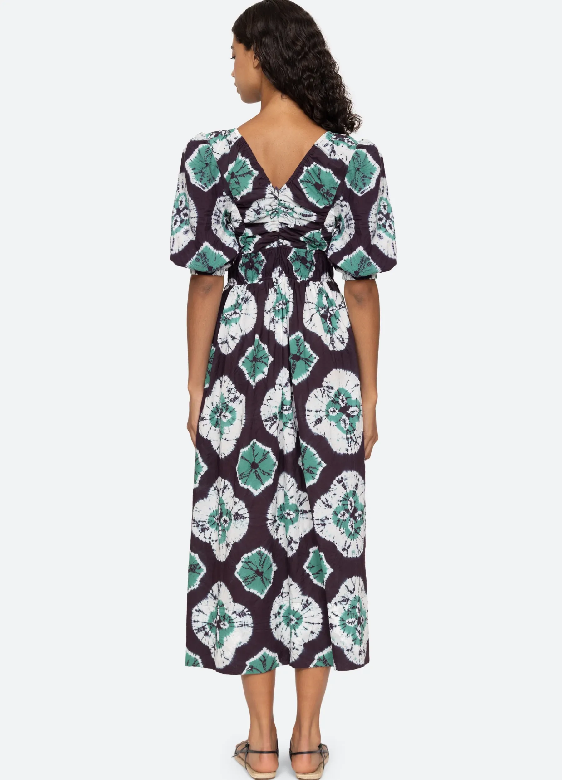 Sea New York Aveline Puff Slv Dress Teal Cheap