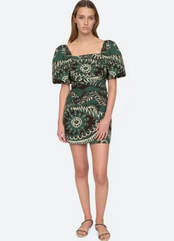 Sea New York Charlough Mini Dress Green Best Sale