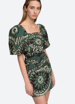 Sea New York Charlough Mini Dress Green Best Sale