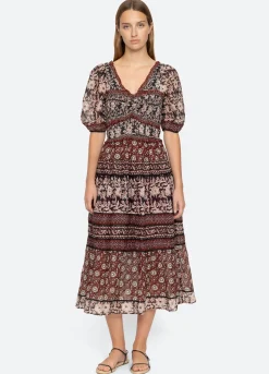 Sea New York Danae Puff Slv Dress Red New