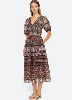 Sea New York Danae Puff Slv Dress Red New