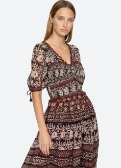 Sea New York Danae Puff Slv Dress Red New