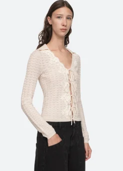 Sea New York Kyra Cardigan Cream Cheap