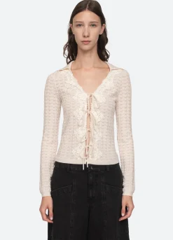 Sea New York Kyra Cardigan Cream Cheap