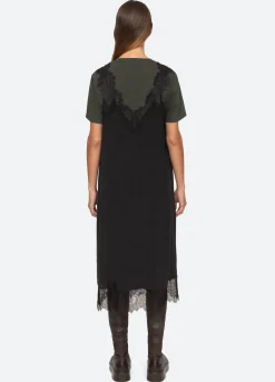 Sea New York Lorraine Combo Dress Black Flash Sale