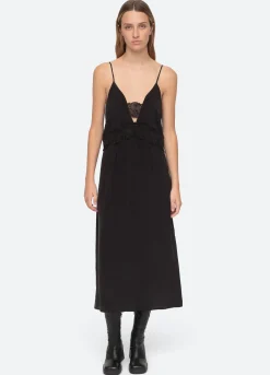 Sea New York Lorraine Slip Dress Black New
