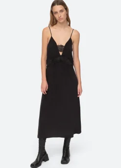 Sea New York Lorraine Slip Dress Black New