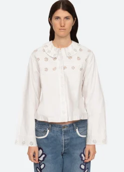 Sea New York Paloma Eyelet Top White Shop