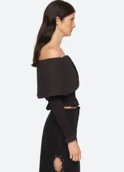 Sea New York Paloma Smocked Top Black Online