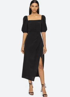 Sea New York Siya Puff Slv Dress Black New