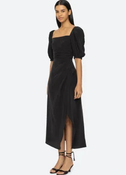 Sea New York Siya Puff Slv Dress Black New